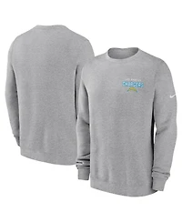 Nike Men's Heather Gray Los Angeles Chargers Primetime Club Fleece Pullover Sweatshirt