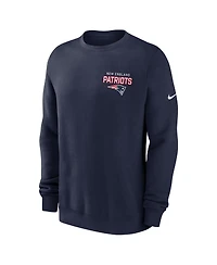 Nike Men's Navy New England Patriots Primetime Club Fleece Pullover Sweatshirt