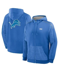 Fanatics Men's Blue Detroit Lions Checkdown Pass Full-Zip Hoodie