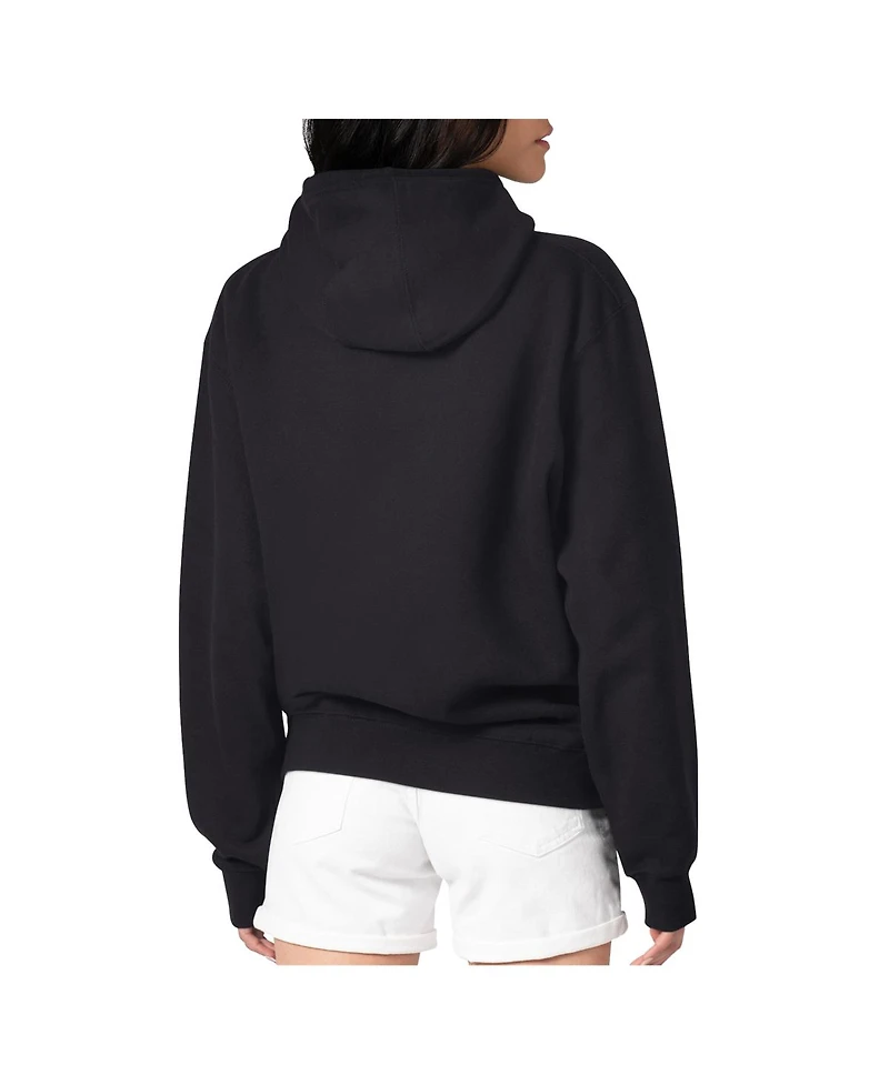 G-iii 4Her by Carl Banks Women's Black Detroit Lions Filigree Fleece Tri-Blend Pullover Hoodie