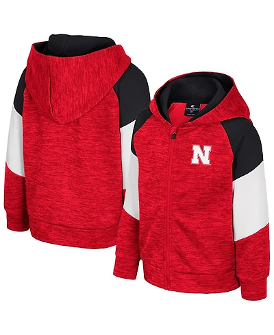 Colosseum Toddler Scarlet Nebraska Huskers Spirit Hollow Full-Zip Hoodie