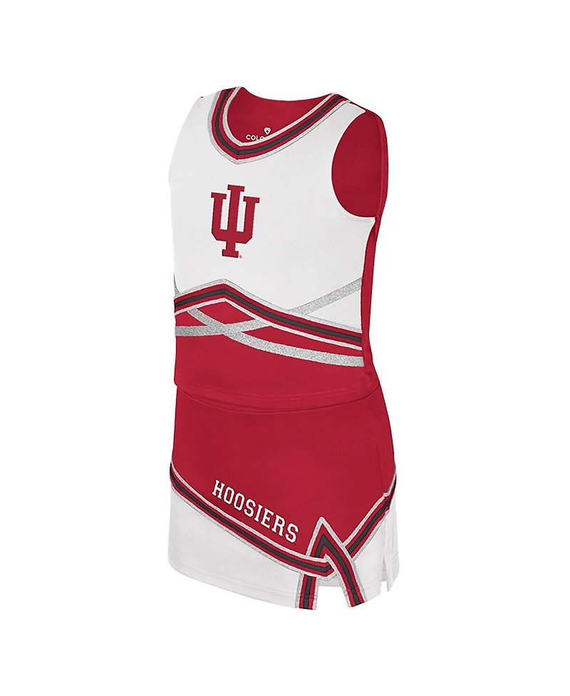 Colosseum Big Girls 2-Piece Crimson Indiana Hoosiers Lollipop Park Cheer Set