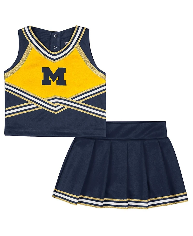 Colosseum Girls Toddler 2-Piece Navy Michigan Wolverines Lollipop Park Cheer Set