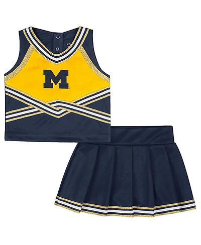 Colosseum Girls Toddler 2-Piece Navy Michigan Wolverines Lollipop Park Cheer Set