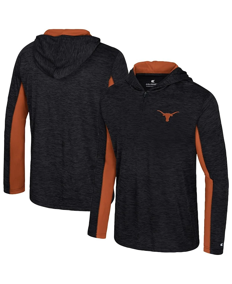 Colosseum Men's Black Texas Longhorns Always Sunny Quarter-Zip Hoodie