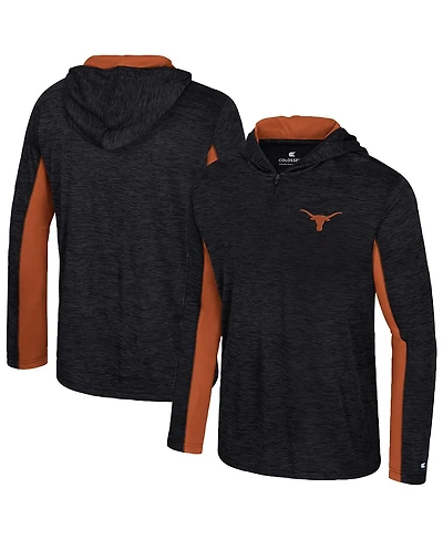 Colosseum Men's Black Texas Longhorns Always Sunny Quarter-Zip Hoodie