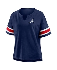 Fanatics Women's Navy Atlanta Braves Curl Route T-Shirt