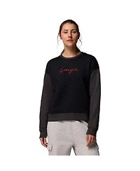 Columbia Women's Black Georgia Bulldogs Collegiate Hart Mountain Quilted Sweatshirt