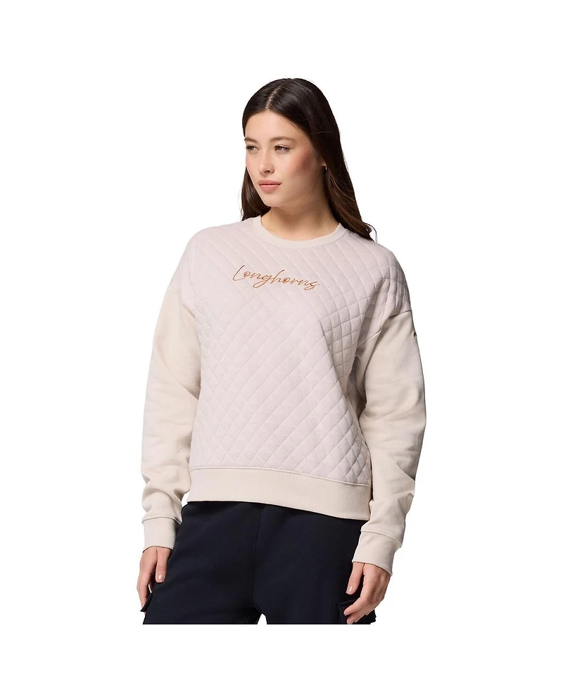 Columbia Women's Cream Texas Longhorns Collegiate Hart Mountain Quilted Sweatshirt