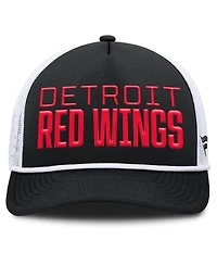 Fanatics Men's Black/White Detroit Red Wings Heritage Dutch A-Frame Trucker Adjustable Hat