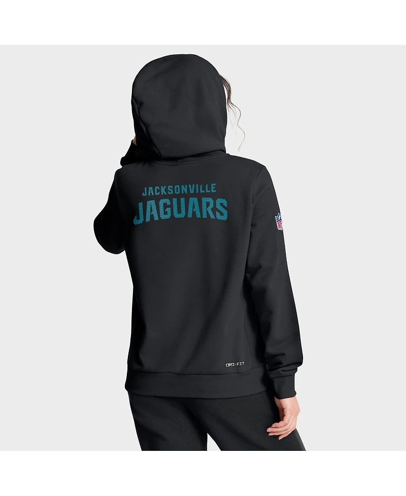 Nike Women's Black Jacksonville Jaguars Sideline Standard Issue Initial Home Dri-fit Hoodie