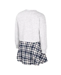 Colosseum Big Girls 2-Piece Gray Penn State Nittany Lions Marceline Plaid Skirt and Top Set