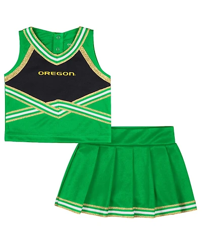 Colosseum Girls Toddler 2-Piece Green Oregon Ducks Lollipop Park Cheer Set