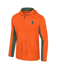 Colosseum Men's Orange Miami Hurricanes Always Sunny Quarter-Zip Hoodie