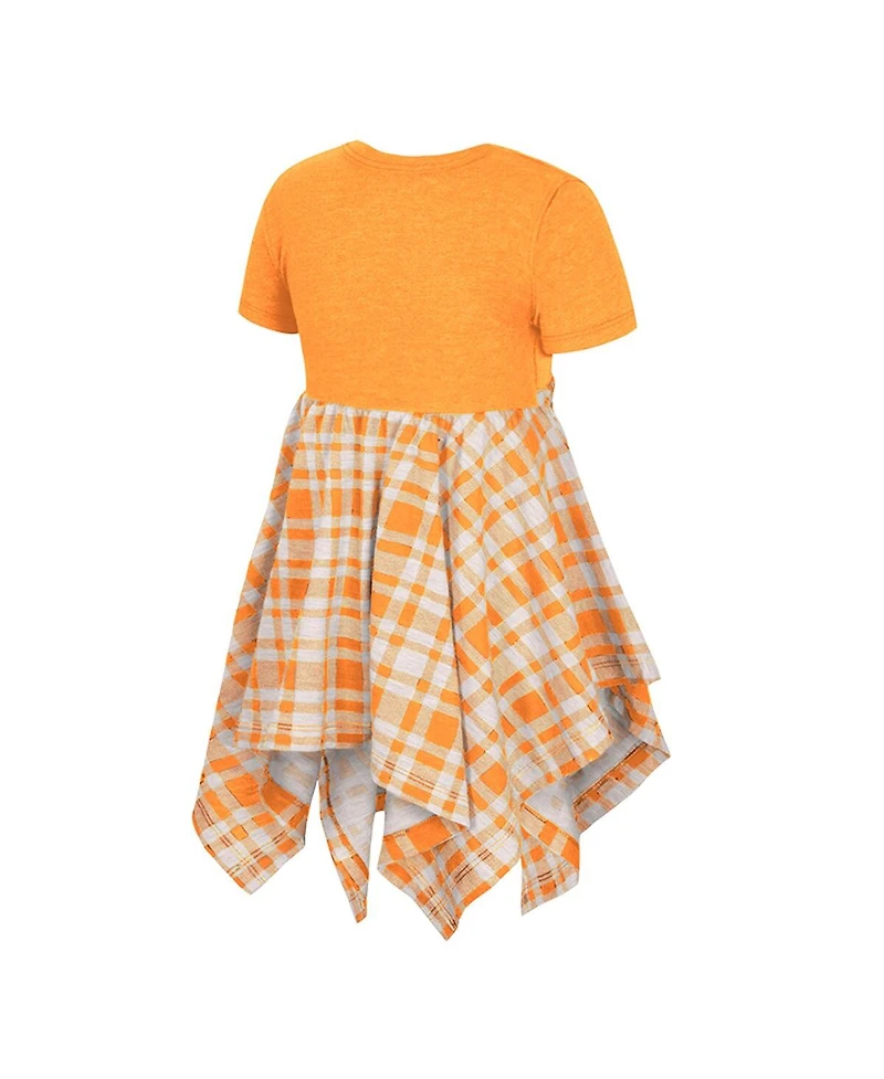 Colosseum Girls Toddler Tennessee Orange Volunteers Marceline Plaid Dress