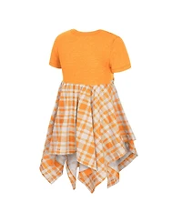 Colosseum Girls Toddler Tennessee Orange Volunteers Marceline Plaid Dress