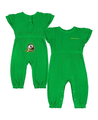 Colosseum Baby Boys and Girls Green Oregon Ducks Beautopia Waffle Knit Romper