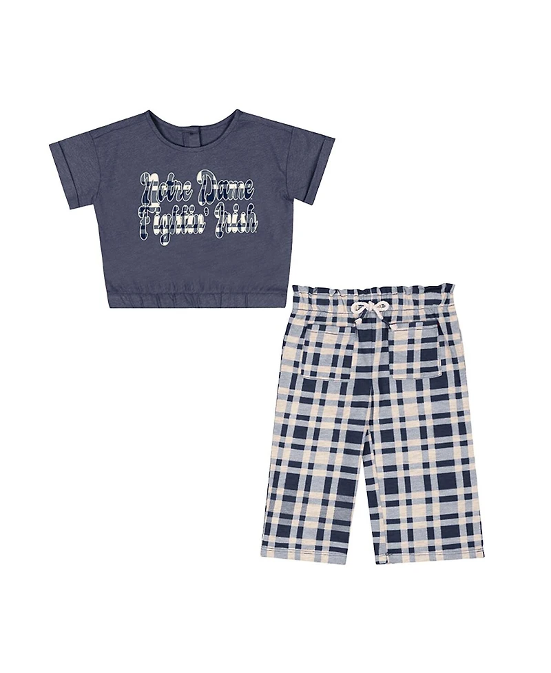 Colosseum Baby Boys and Girls 2-Piece Navy Notre Dame Fighting Irish Sky Castle T-Shirt Pants Set