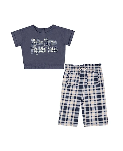 Colosseum Baby Boys and Girls 2-Piece Navy Notre Dame Fighting Irish Sky Castle T-Shirt Pants Set