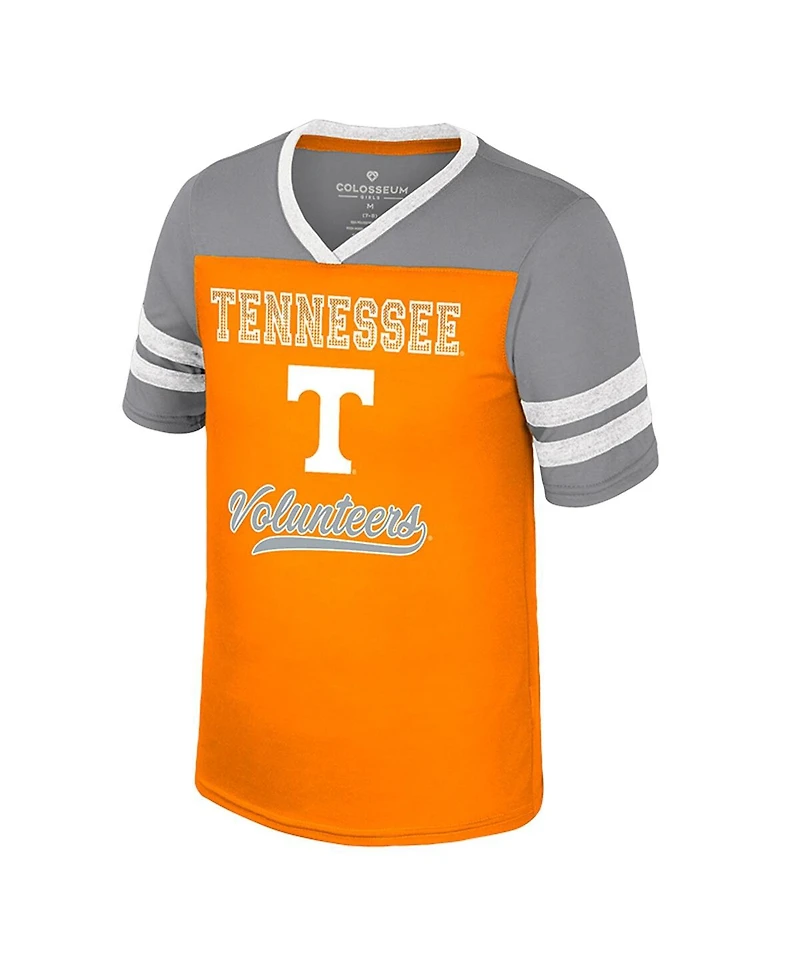Colosseum Big Girls Tennessee Orange Tennessee Volunteers Princess Bubblegum Bling T-Shirt