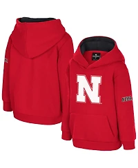 Colosseum Toddler Scarlet Nebraska Huskers Big Logo Volume Fleece Pullover Hoodie