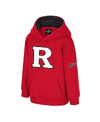 Colosseum Toddler Scarlet Rutgers Scarlet Knights Big Logo Volume Fleece Pullover Hoodie