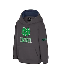 Colosseum Toddler Charcoal Notre Dame Fighting Irish Big Logo Volume Fleece Pullover Hoodie