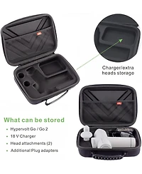 Bubm Hyperice Hypervolt Go 2 Carrying Case - Hard Shell Travel Storage Organizer Bag for Hypervolt Go Massage Gun
