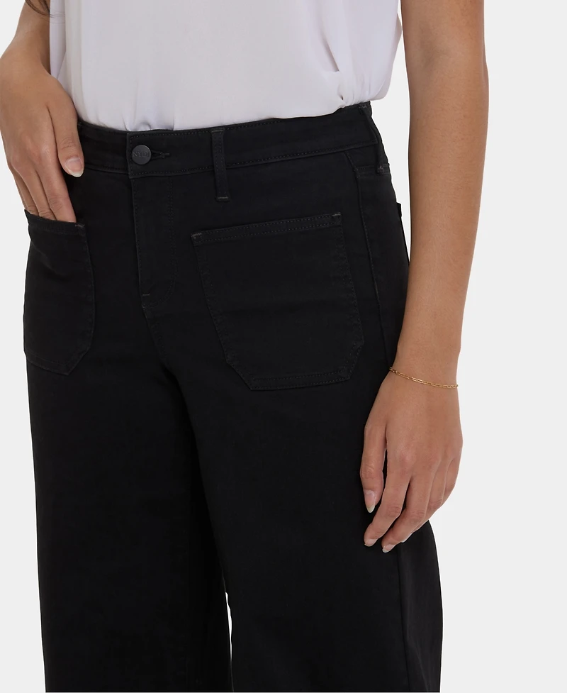 Nydj Women's Teresa Wide Leg Patch Pocket Jeans