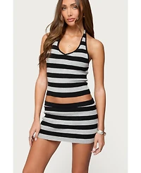 Edikted Women's Kezia Striped Knit Halter Top