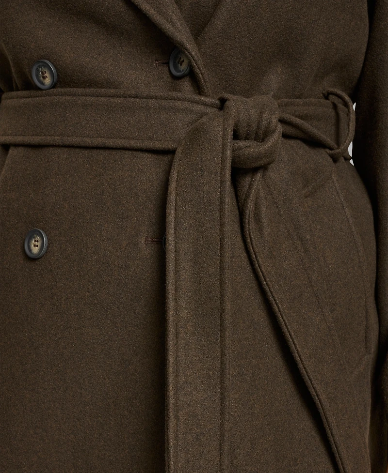 Dkny Plus Belted Notch Collar Coat