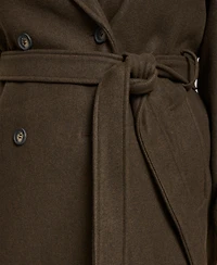 Dkny Plus Belted Notch Collar Coat