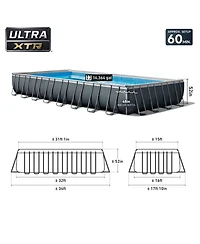 Intex 32' x 16' x 52" Ultra Xtr Rectangular Outdoor Swimming Pool Set with Pump