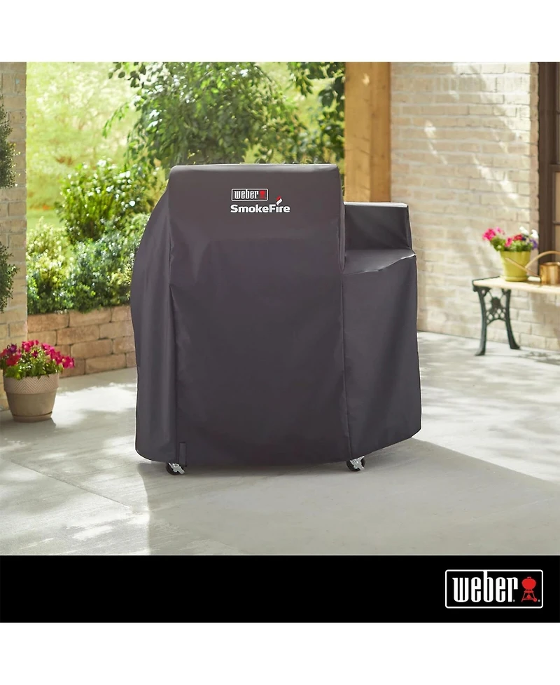 Weber SmokeFire EX4 Wood Pellet Bbq Grill Heavy Duty Polyester Cover, Black