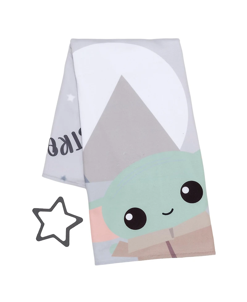 Lambs & Ivy Baby Star Wars The Child/Grogu/Baby Yoda Fleece Milestone Blanket w/ Star