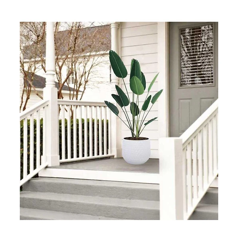 Chic Crate 3 Piece Ceramic Flowerpot Set with Drainage Modern Planters for Patio, Garden & Indoor Windowsills