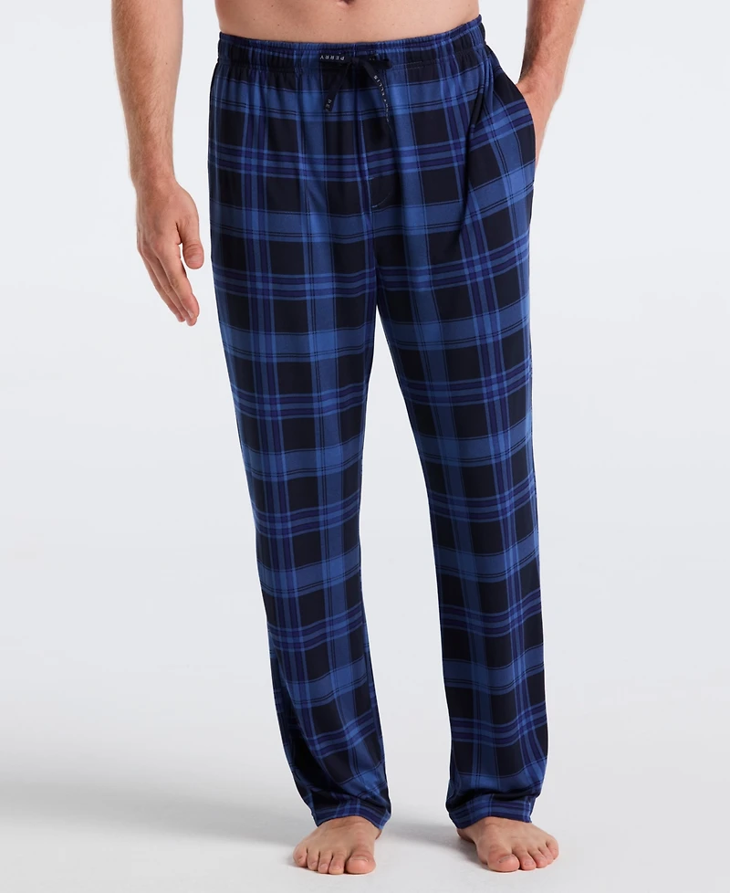 Perry Ellis Portfolio Men's Deluxe Touch Plaid Print Pajama Pants