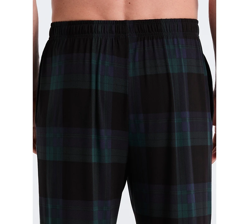 Perry Ellis Portfolio Men's Deluxe Touch Twill Plaid Print Pajama Pants