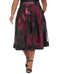 Muse Plus Pleated Organza Midi Skirt