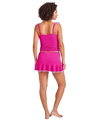 Tommy Bahama Women's Cabana Ruffled Tummy-Control Tankini Top