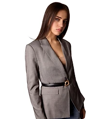 Blue Revival Women's Taylor Grey Herringbone Belted Blazer