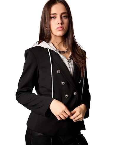 Blue Revival Women's Helen Double-Breasted Blazer with Removable Hoodie Insert