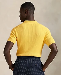 Polo Ralph Lauren Men's Rib-Knit Cotton Polo-Collar Sweater