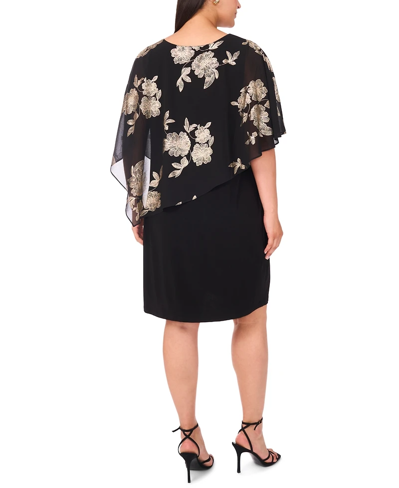 Msk Plus Round Neck Overlay Dress