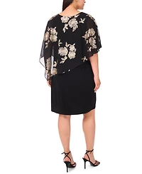 Msk Plus Round Neck Overlay Dress