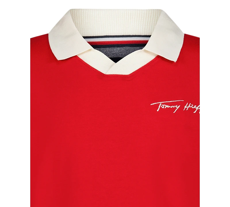 Tommy Hilfiger Boys 2T-7 Varsity Long Sleeve Polo Shirt
