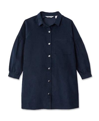 Lands' End Girls 3/4 Sleeve Corduroy Shirt Dress