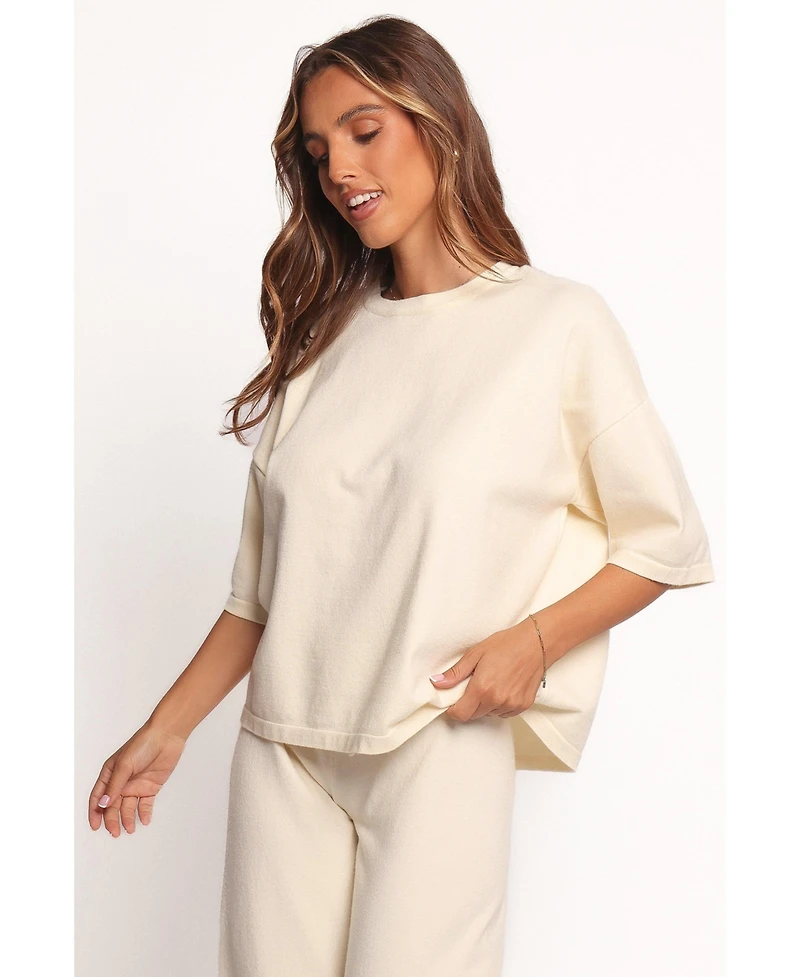 Petal and Pup Women's Ash Knitted T-Shirt - White