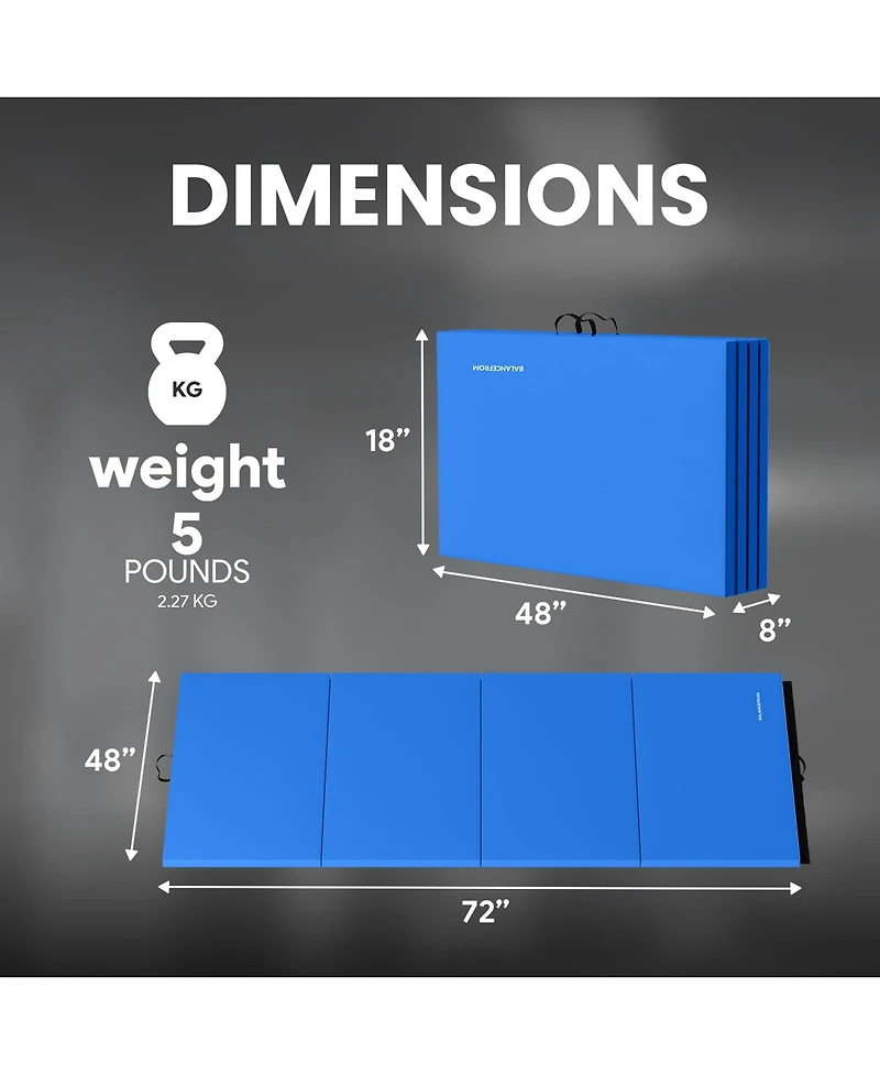 BalanceFrom Fitness All Purpose Mat with 8 Ft Balance Beam Gymnastic Set, Blue
