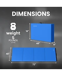 BalanceFrom Fitness All Purpose Mat with 8 Ft Balance Beam Gymnastic Set, Blue